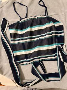 Sassafras Tie Up Crop Top
