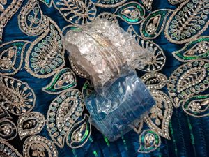 Sequin Lehenga Choli Set with jewelery