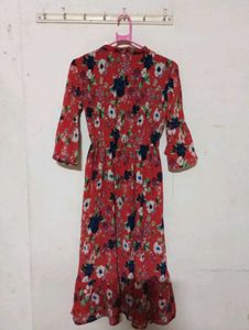 Floral Red Dress