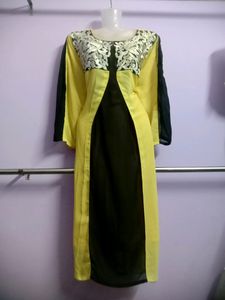 Yellow-Black Kurti💛🖤
