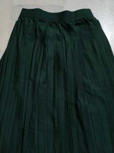 Emerald Green Pleated Maxi Skirt
