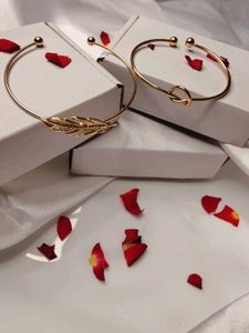 Set of Two Gold Cuff Bracelets