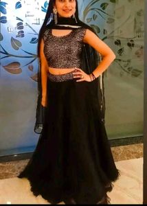 Black Net Lehnga