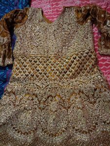 Lehenga And knee length tail Cut top