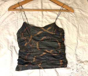 Beautiful Ruched Mesh Top