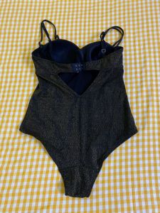 Padded Sparkly Gold  Black Bodysuit Bust 34