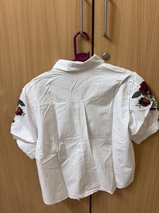 White Floral Embroidered Top