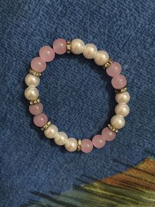 Pink &amp; Pearl Beaded Bracelet ( Candy ) 🍬✨🌸
