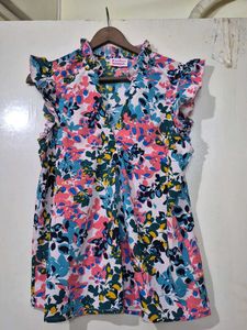 Floral Flutter Sleeve Top