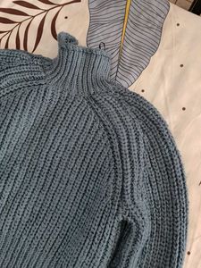 Green Knit Turtleneck Sweater