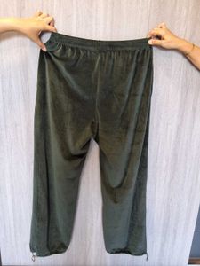 Comfortable Velvet Green Colour Pants