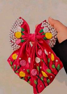 Floral Beaded Hair Bow