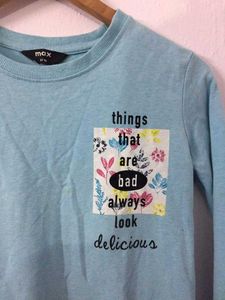 Blue Graphic Print Sweatshirt