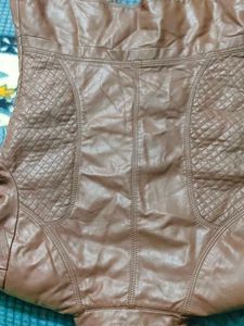Brown Faux Leather Moto Jacket