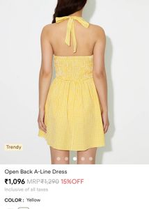 Yellow Gingham Halter Dress