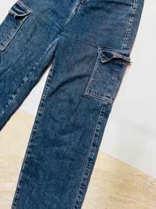 Straight Leg Cargo Jeans