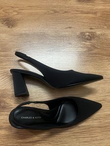 Charles &amp; Keith Black Slingback Heels