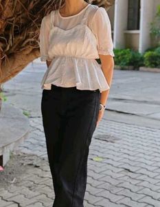 Chic White Peplum Top