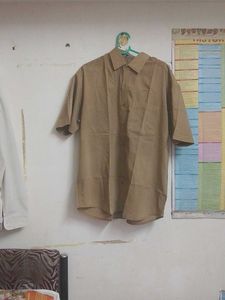 Tan Short Sleeve Button-Down