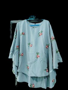 Embroidered Layered Tunic Top