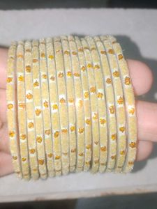 Pretty Velvet Light Green Bangles..