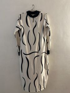Abstract Print Long Sleeve Dress
