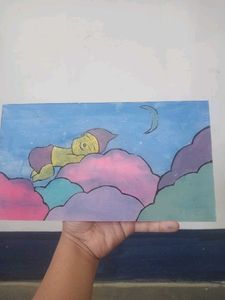 Dreaming Baby Glass Painting