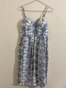 Unused Zara White Padded Sleeveless Dress