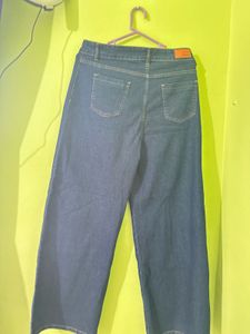 Women Blue Cargo Straight Jeans