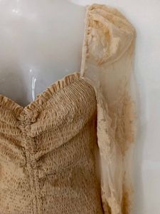 SEXY RIBBED SHEER LACE SLEEVE BODYCON