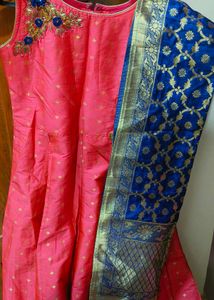 Pink & Blue Embellished Dress