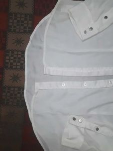 H&amp;M White Long Sleeve Shirt
