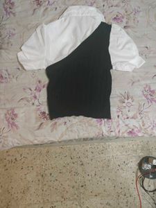 Black &amp; White Contrast Top