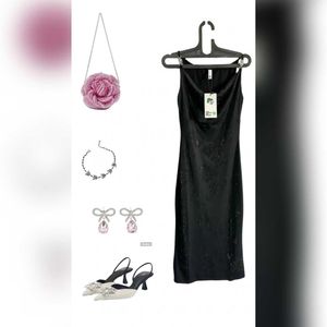 Newme Stone Work Dress 🖤