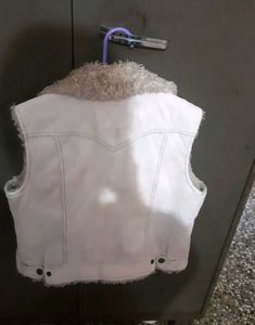 Sale Stylish Girlish Half White Winter Jacket