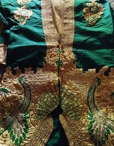 Green and Cream Combination Ethnic Top Wear#fbls