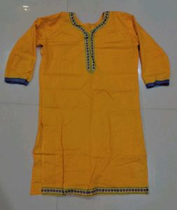 Elegant Yellow Cotton Kurta