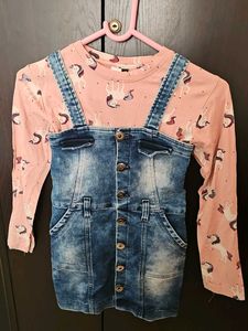 Cute Denim Jumper & Unicorn Top