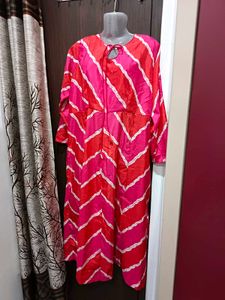 Red &amp; Pink Chevron Print Dress
