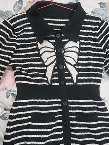 Striped Knit Sweater Dress