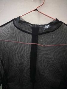 Sheer ruched dress