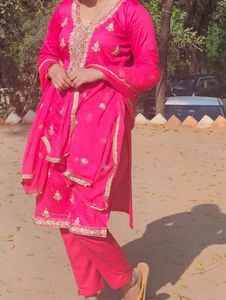 Pink Embroidered Salwar Suit