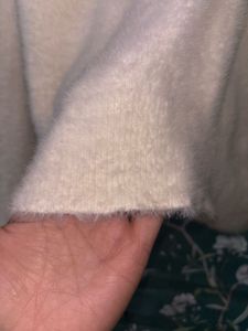 V Neck White Sweater