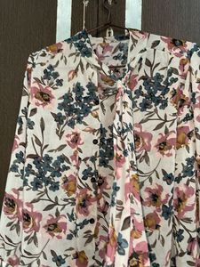 Floral Button And Knot Shirt