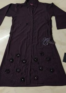 Beautiful Dark Purple Georgette Dress With Pent