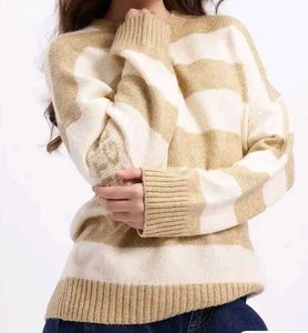 Striped Knit Pullover Sweater
