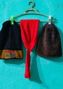 3 Wool Caps For Men And Women
