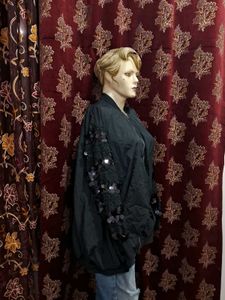 Black oversized bomber jacket