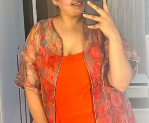 InWeave Women Bright Orange Solid Slip Dress