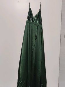Bottle Green Color Gown